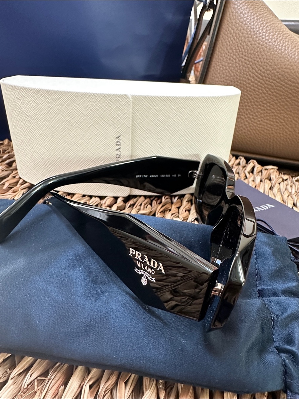 Prada Black Rectangular Sunglasses - Picture 2 of 2